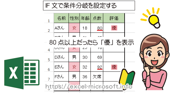 IF関数で条件により処理を分ける(条件分岐)｜Excel(エクセル)の使い方