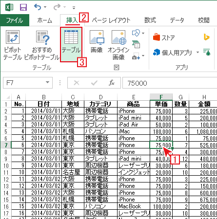 表をテーブルに変換すると集計や解析が簡単に行える Excel エクセル の使い方