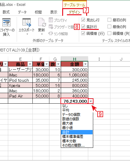 表をテーブルに変換すると集計や解析が簡単に行える Excel エクセル の使い方